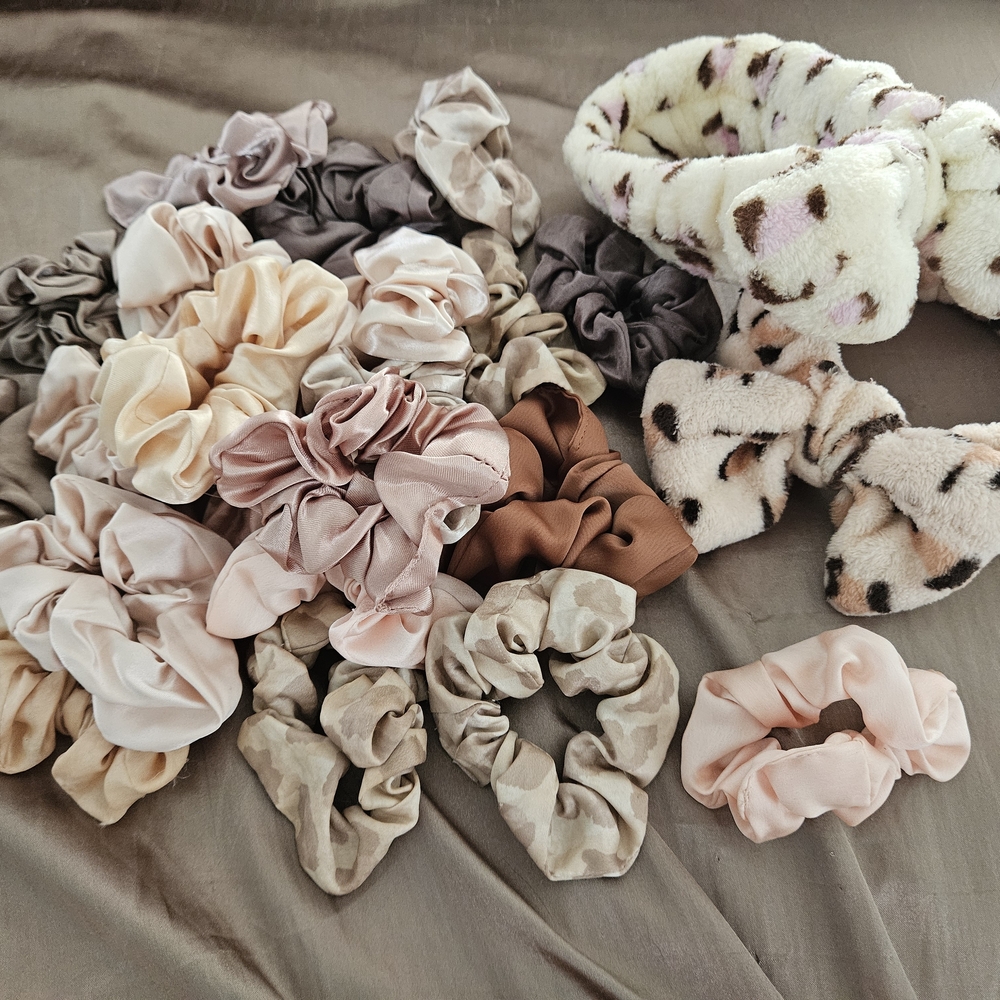 Leopard Print and Neutral Scrunchie Set